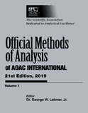 OFFICIAL METHODS OF ANALYSIS of AOAC INTERNATIONAL 21st Edition, 2019